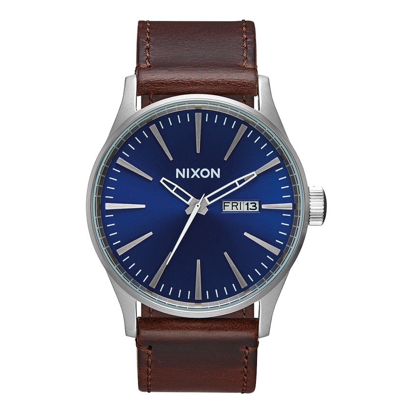 Nixon Sentry รุ่น NXA1051524-00 นาฬิกาข้อมือผู้ชาย สายหนัง สีน้ำตาล หน้าปัด 42 มม.