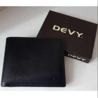 กระเป๋าสตางค์หนังแท้ สีดำ DEVY wallet หนังนิ่ม