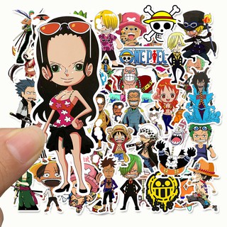 สติกเกอร์ ลายการ์ตูน One Piece กันน้ําได้ 50 ชิ้น