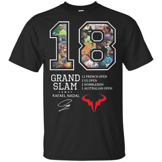 เสื้อยืดลําลอง แขนสั้น พิมพ์ลาย Rafael Nadal 18 Grand Slam 12 สไตล์ฝรั่งเศส สําหรับผู้ชาย เหมาะกับการเล่นกีฬา