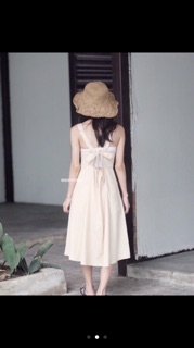เดรสเปิดหลัง สีเหลือง จากshop.popo