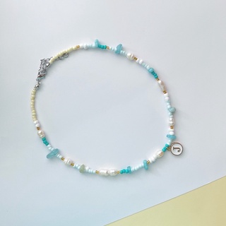 Handmade Necklece สร้อยคอจี้ตัวอักษร A-Z  (เขียว)