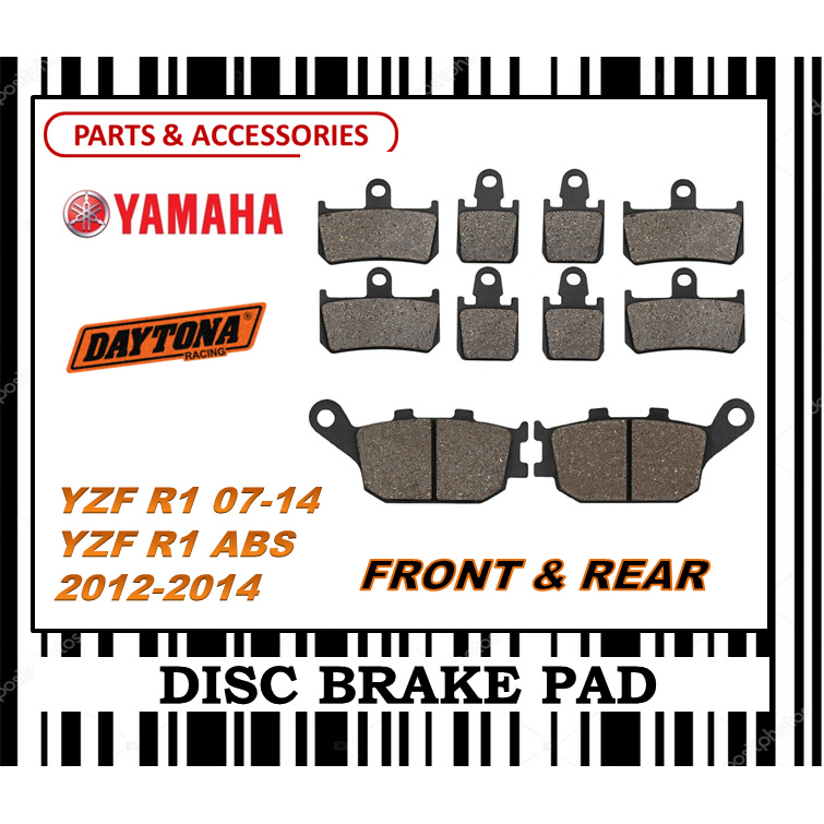 ชุดผ้าเบรค YAMAHA YZF R1 07 14 FR0NT & REAR DAYTONA TYPE