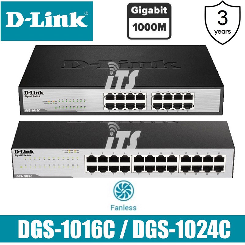 D-link 16 / 24 Ports Gigabit Unmanaged Switch (DGS-1016C / DGS-1024C)