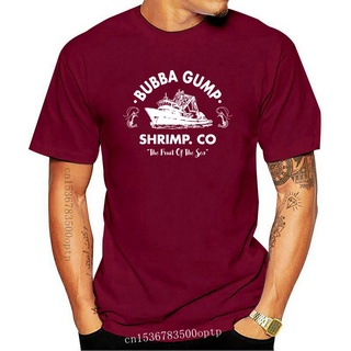 [100% Cotton] เสื้อยืดคอกลม ผ้าฝ้าย 100% พิมพ์ลายกุ้ง Bubba Gump สําหรับผู้ชาย