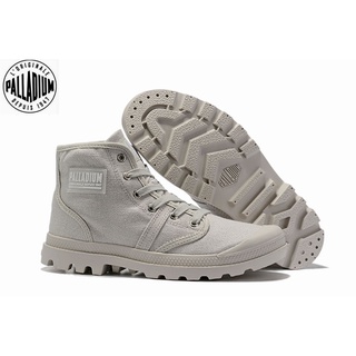 100%Original PALLADIUM Grey White Martin Boots mens and womens canvas shoes 35-45