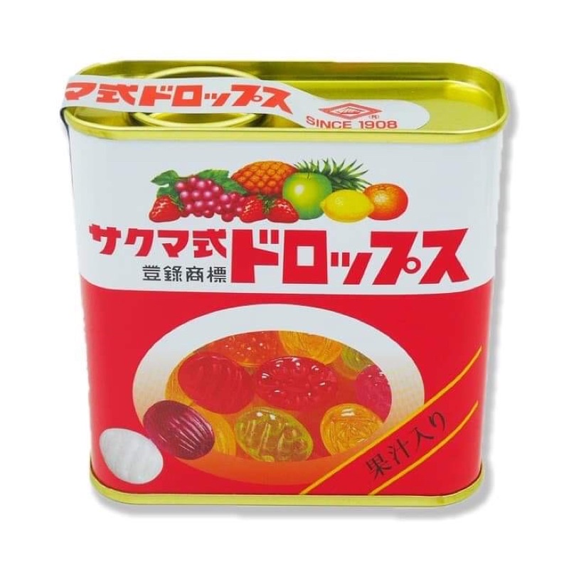 ชื่อสินค้า ลูกอมสุสานหิ่งห้อย Sakuma drop since 1908 ลูกอมกล่องเหล็กญี่ปุ่น ลูกอมรวมรสผลไม้ ลูกอมญี่