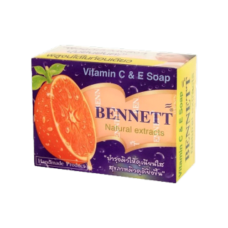 (1ก้อนส้ม) Bennett Vitamin C & E Soap : เบนเนท สบู่ วิตามิน อี สูตร เพิ่ม วิตามิน ซี