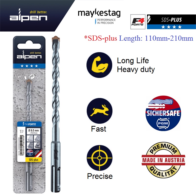 Alpen(110mm-310mm) F4 SDS-Plus ดอกสว่านค้อน