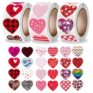 สติกเกอร์ Love Valentine  S Day 2.5 ซม. สําหรับติดตกแต่งห่อของขวัญ Diy 500 ชิ้น/ม้วน