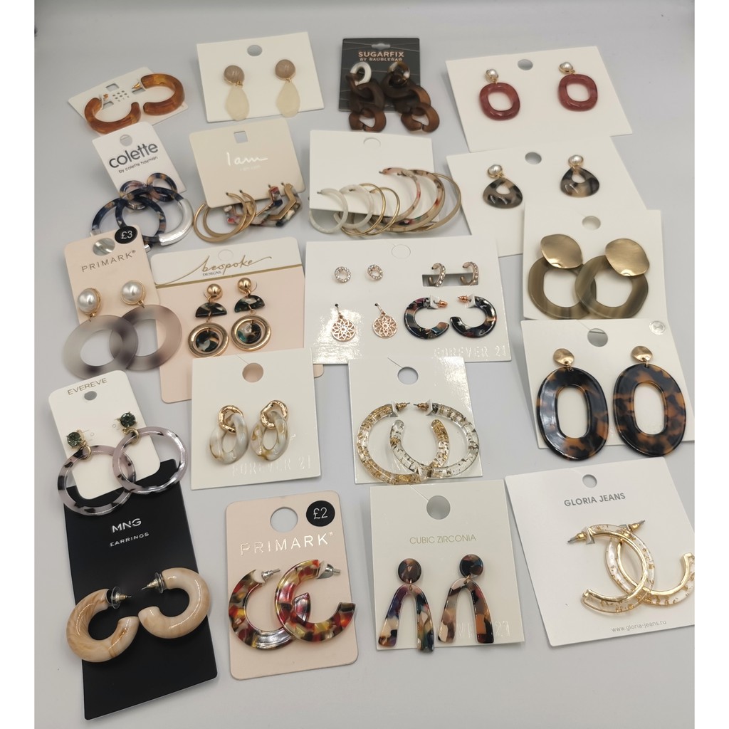 ต่างหูแบรนด์เนม แบรนด์แฟชั่น ต่างหูอะคริลิค ต่างหูเรซิ่น ต่างหูแฟชั่นสุดชิค Mango/SIX/Forever21/Prim