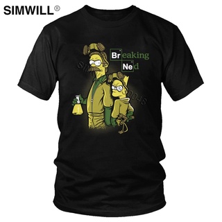 เสื้อยืดแขนสั้น คอกลม ผ้าฝ้าย แบบนิ่ม พิมพ์ลายอนิเมะ Nerd Breaking Bad Heisenberg สําหรับผู้ชายS-5XL