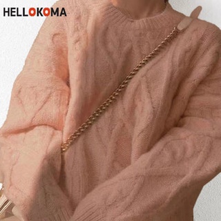 🌈 HELLO KOMA เสื้อสเวตเตอร์หนาย้อนยุคผู้หญิงตัวนอกหลวม