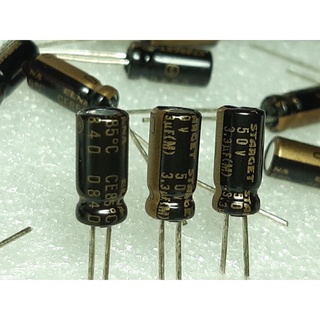 Elna Starget 3.3uf 50v capacitor ตัวเก็บประจุ คาปาซิเตอร์ ขนาด 5x11 mm มม