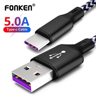 Fonken สายชาร์จอย่างรวดเร็ว Usb Type C สายเคเบิ้ล 5A สําหรับ Xiaomi Redmi Note 8 9 10 Pro Usb C สายชาร์จมือถือ Android