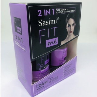 S-12123 Sasimi Fit me 2 in 1ซาเซมิ เมคอัพ เซตติ้ง สเปรย์ ใช้ฉีดหลังแต่งหน้า+และซาเซมิ เฟซเซรั่ม มอยเจอร์ไรซิ่ง 50ml+30ml