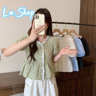 L.A Shop พร้อมส่ง เสื้อไหมพรมแขนสั้น น่ารักสไตล์เกาหลี่มาก "60109"