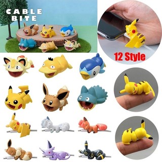 Cute Mini Pokemon Pikachu Bite Phone Cable Charger Data Cord Protective Cover