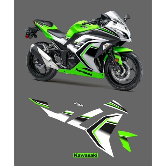 HIJAU PUTIH Ninja 250 fi se List สติ๊กเกอร์แถบเขียวขาว