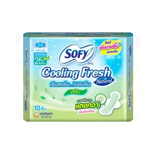 SOFY Cooling Fresh Natural Slim Wing 25cm ผ้าอนามัย 10pcs
