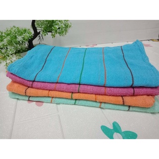 ผ้าเช้ดหน้าคอตตอนลายริ้ว ขนาด 15*30 นิ้ว ผ้าเช็ดหน้า เช็ดผม เช็ดจาน ผ้าอ้นกประสงค์(ยกโหล 12 ผืน)
