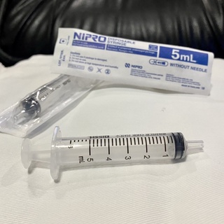 ไซริงค์ syringe 5 ml กระบอกฉีดยากระบอกฉีด nipro หลอดดูดพลาสติก ไซริ้งพลาสติก ไม่มีเข็ม