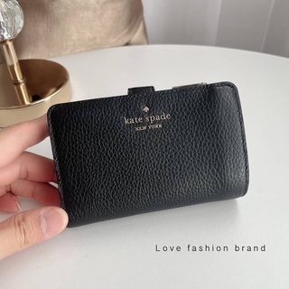 👑ผ่อน0%~แท้100%👑 กระเป๋าสตางค์ ใบสั้น KATE SPADE LEILA MEDIUM COMPACT BIFOLD WALLET WLR00394