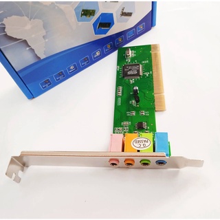 PCI EXPRESS CARD/PCI SOUND CARDอุปกรณ์เครื่องเสียง ซาวการ์ด ซาวเสียง+แผ่นไดร์เวอร์ ตัวยาว รองรับวินโด้ 7 วัสดุมาตราฐาน