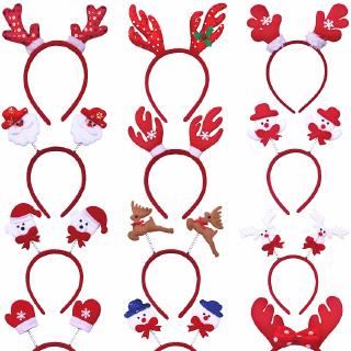 Fulllove [Kode 01-20] เครื่องประดับผม มงกุฏดอกไม้ Christmas Headband Baby Headband Cartoon Santa Claus N0122