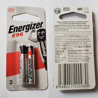 ถ่าน Energizer Alkaline AAAA 1.5V แพค 2 ก้อน ของแท้