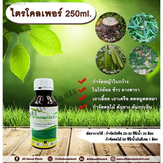 ไตรโคลเพอร์ 250ml. สารกำจัดวัชพืช สารกำจัดหญ้า หญ้าใบกว้าง เถาเลื้อย เถาเครือ ตดหมูตดหมา กำจัดตอไม้ ต้นไม้ ต้นยาง ต้นกระ