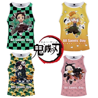 ชุดคอสเพลย์ Anime เสื้อดาบพิฆาตอสูร ชุดชิโนบุ Demon Slayer Kimetsu No Yaiba  Print Vest Cosplay Kamado Shinobu Giyuu เสื้อกั๊ก