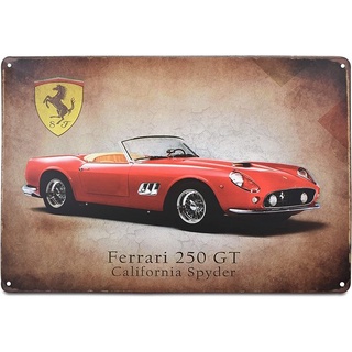 โปสเตอร์โลหะดีบุก ลายชิงช้าสวรรค์ Bueller Ferrari 250GT ขนาด 12X8 นิ้ว สไตล์เรโทร สําหรับตกแต่งผนัง