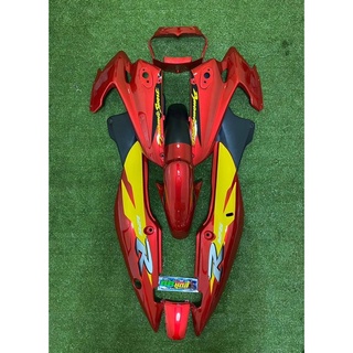ชุดสีLsตัวใหม่สีแดงแก้ว340   แถมชิวหน้า /พร้อมสติ๊กเกอร์ถัง