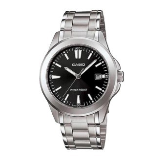 Casio นาฬิกาข้อมือผู้ชาย สีเงิน/ดำ สายสแตนเลส รุ่น MTP-1215A,MTP-1215A-1A2,MTP-1215A-1A2DF