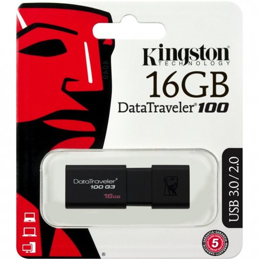 Kingston แฟลชไดร์ฟ Flashdrive 16GB รุ่น DT100G3 Usb3.0