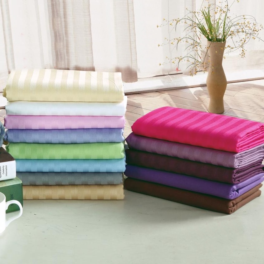 Ai Zhuo ผ้าปูที่นอน ครบชุด 【ลายริ้ว】 เกรดโรงแรม 3.5 / 5 / 6 ฟุต ไม่มีผ้านวม งานแบรนด์ ผ้าดีมาก