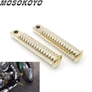 MD-ทองเหลืองชายเมาพักเท้า Footpegs รถจักรยานยนต์เท้าตอกสำหรับ H Arley S Portster XL 883 48 883R 883L ที่กำหนดเองแข่ง Caf