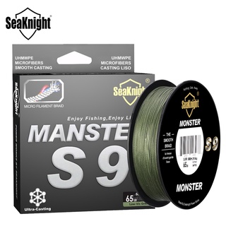 Seaknight MONSTER/MANSTER สายเบ็ดตกปลา PE S9 500 ม. 9 เส้น มัลติฟิลาเมนต์ 500 ม. 20-100 ปอนด์