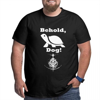 เสื้อผ้าผชเสื้อยืดแขนสั้น ผ้าฝ้าย พิมพ์ลาย Elden Ring Behold Dog สไตล์วินเทจ สําหรับผู้ชายS-5XL