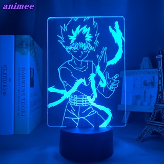 โคมไฟกลางคืน Led ลายการ์ตูนอนิเมะ Yu Yu Hakusho Hiei 3d สําหรับตกแต่งห้องนอน ของขวัญวันเกิด