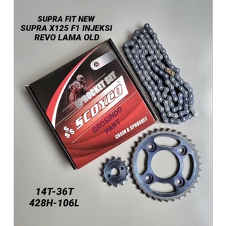 GEAR GIR SET PAKET SUPRA FIT NEW-SUPRA X 125 F1 INJEKSI-REVO 100 OLD (SCOYCO)