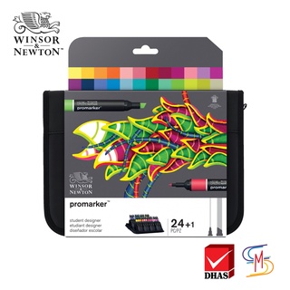 Winsor&amp;Newton ปากกา ปากกามาร์คเกอร์ ชุดโปรมาร์คเกอร์ 24 สี (In Wallet Student Set)