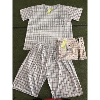 7#ชุดนอนผู้ชาย2ชี้นคอกลมผ้าคอตตอน#สุ่มลายนะค่ะ