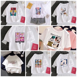 mama2sons 💙พร้อมส่ง💙เสื้อยืดลายการ์ตูน free size (อก 32-39)