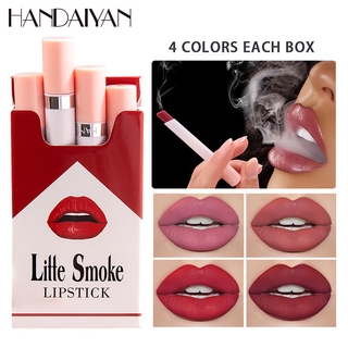 Handaiyan ลิปสติก เนื้อแมตต์กํามะหยี่ กันน้ํา ติดทนนาน 4 สี 1 ชุด