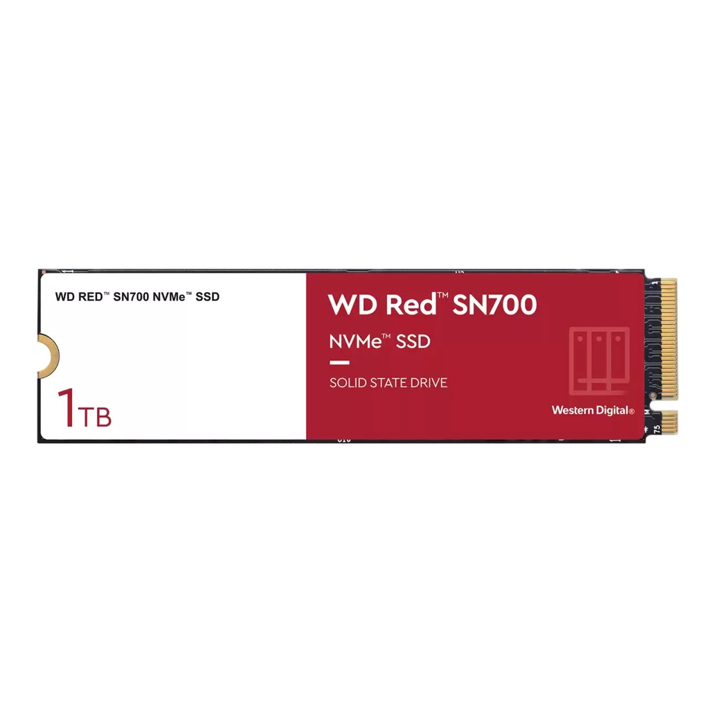 WD SSD RED 1TB SN700 NVMe  for NAS Devices - Gen3 PCIe, M.2 2280, Up to 3,430 MB/s - WDS100T1R0C  (W