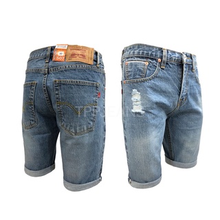 JEANSEXPRESS Classic Mend Shorts กางเกงขาสั้นยีนส์สีบลูยีนส์ฟอกซีด มีริม ผ้าไม่ยืด เป้าซิป Size 28-36 รับชำระปลายทาง