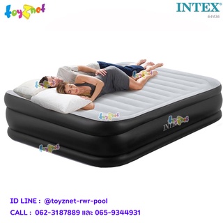 Intex ที่นอนเป่าลม เดอลุกซ์พิลโล่เรสท์ 5 ฟุต (ควีน) 1.52x2.03x0.42 ม. ที่สูบลมไฟฟ้าในตัว รุ่น 64436