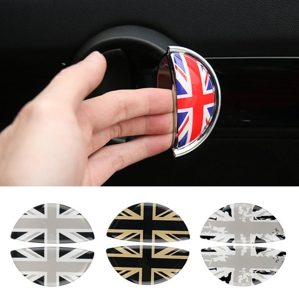 2pcs 3d Crystal Epoxy Car Interior Pull Handle Sticker For Bmw Mini ...